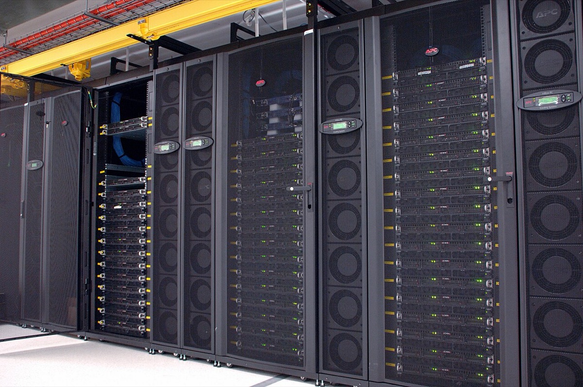 High-density GPU compute cluster with integrated rack cooling infrastructure